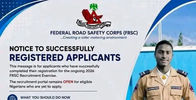 Frsc recruitment 2026 updates for successful applicants