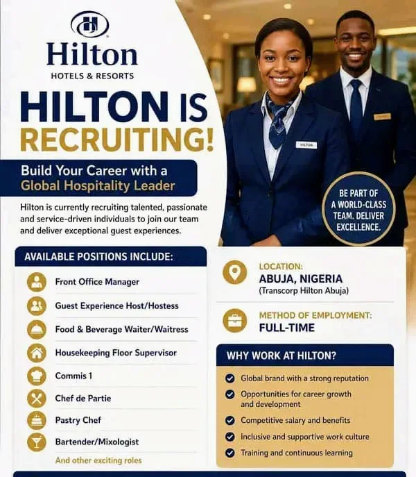 Apply for Hilton hotels and resorts recruitment