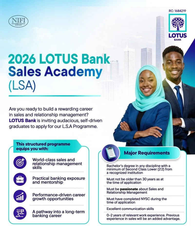 Apply for Lotus Bank Sales Academy