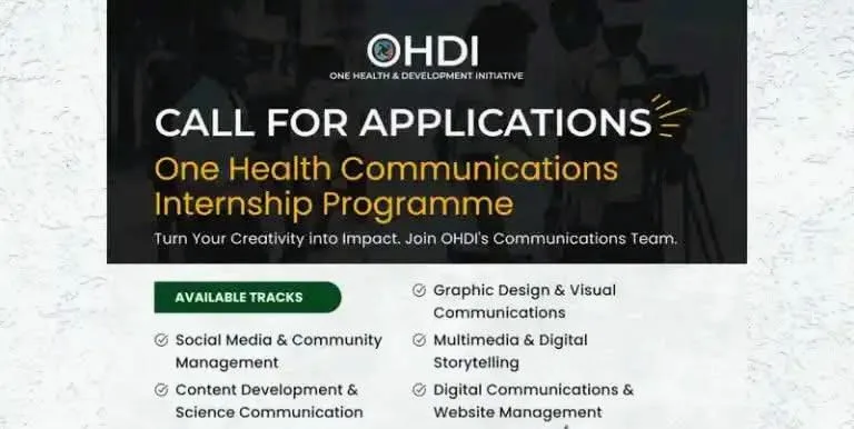 Apply for the One Health and Development Initiative (OHDI) One Health Communications Internship Programme 2026.