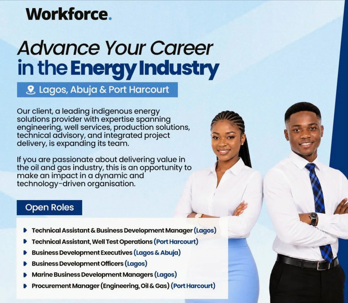 Apply for Workforce Group Multiple Oil & Gas Job Vacancies.