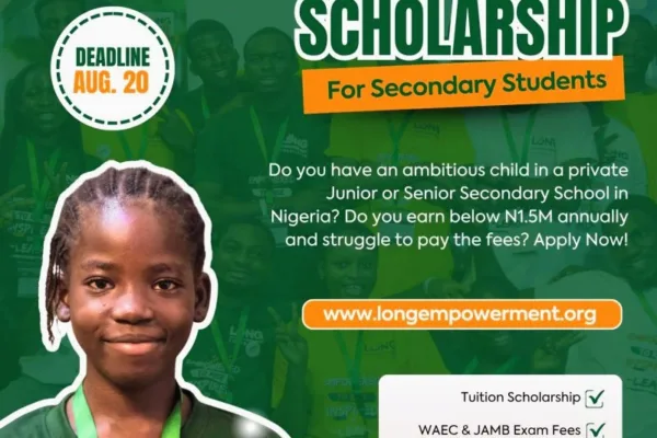 2026 LONG Young Achievers Scholarship for Secondary School Students now open nationwide.