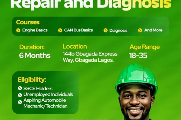 Apply for Agege Local Government 6-Month Automotive Repair & Diagnosis Training 2026