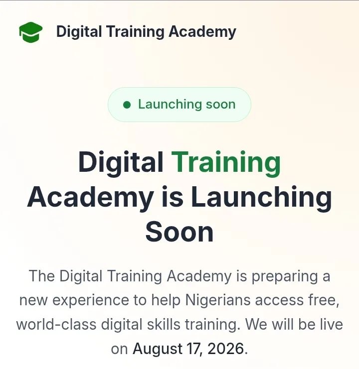 Apply for FG Digital Training Academy