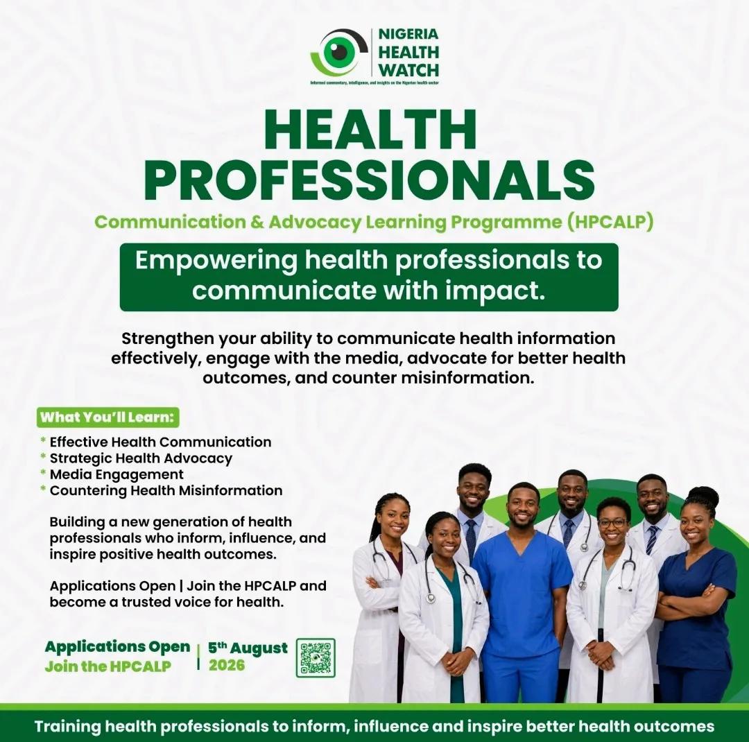 Apply for Nigeria Health Watch HPCALP 2026