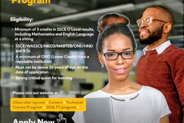 Apply for Oilserv Limited Technical Trainee Programme