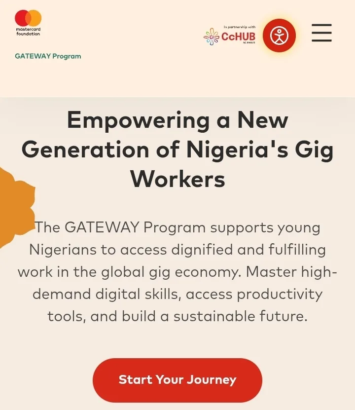 Apply for the Co-creation HUB (CcHUB) x Mastercard Foundation GATEWAY Program 2026