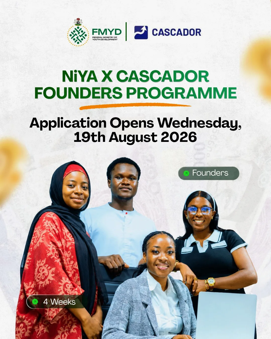 Apply for Federal Government NiYA × Cascador Founders Programme