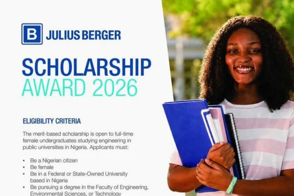 Apply for Julius Berger Scholarship Award 2026