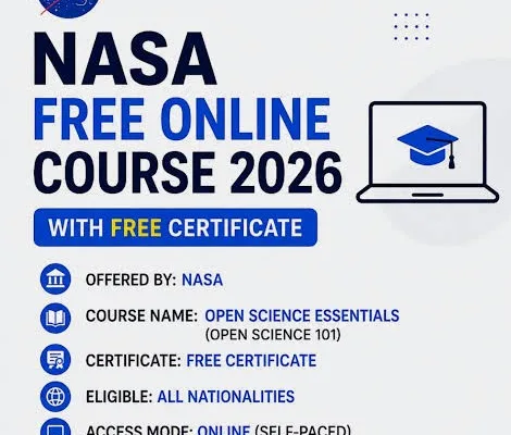 Application now open for NASA Free Online Courses 2026 with Certificate.