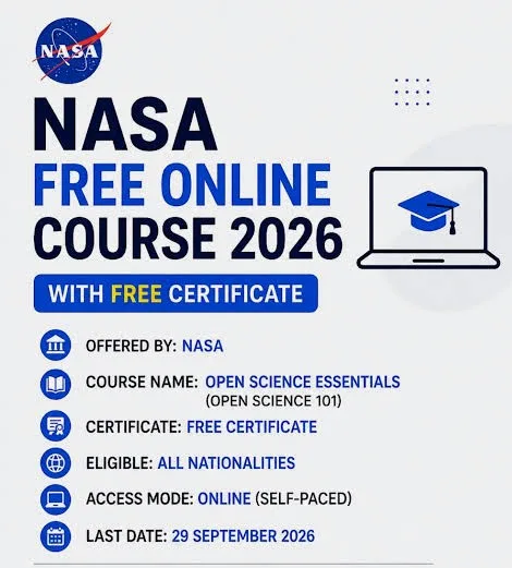 Application now open for NASA Free Online Courses 2026 with Certificate.